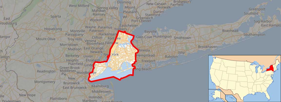 موقعیت نیویورک و شهر نیویورک